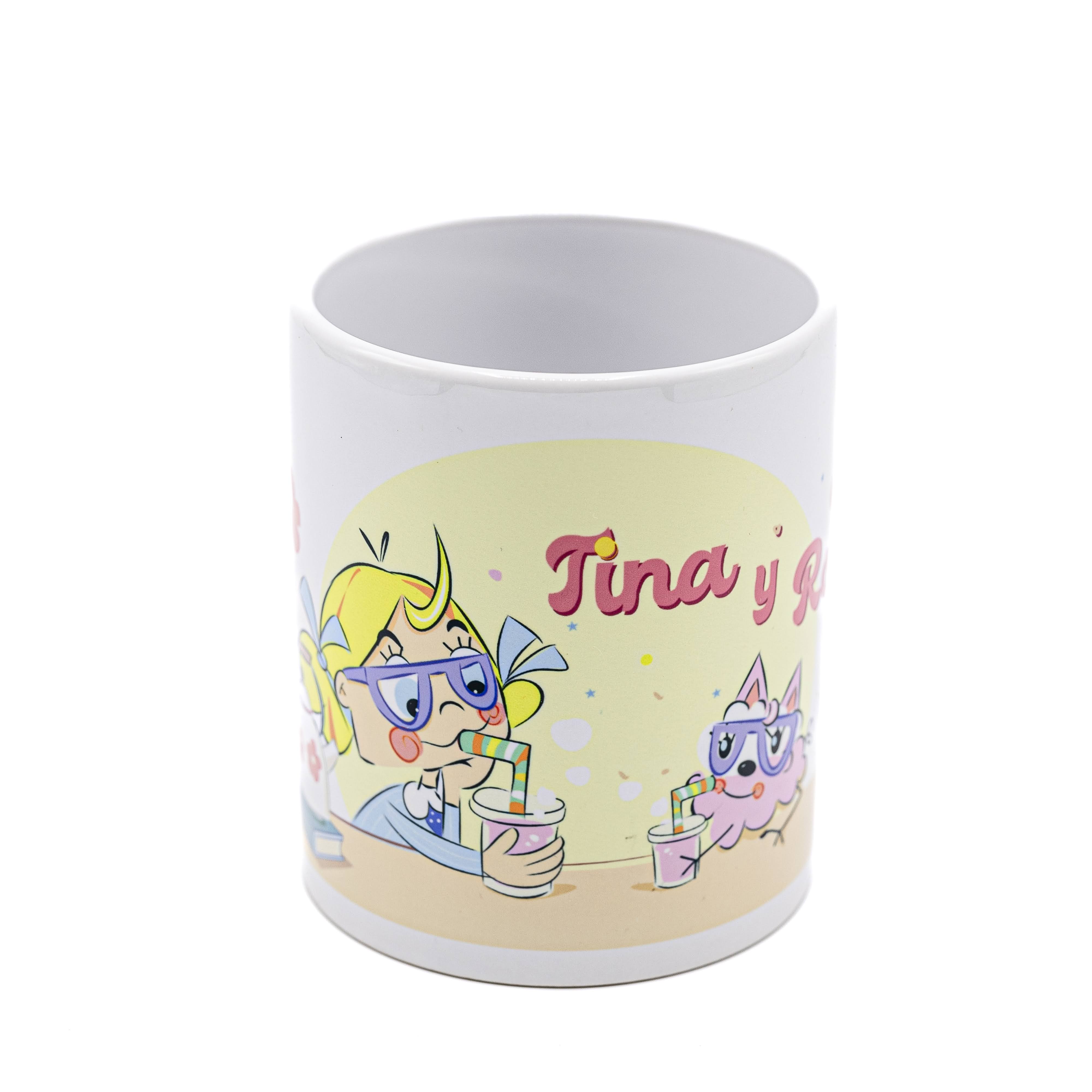 Taza de Tina y Ro comiendo. (Merchandising). 
